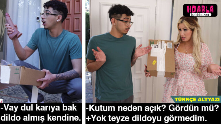 Arkadaşımın Annesinin kargosunu açtım Büyük bir dildo sipariş etmiş | HdAbla